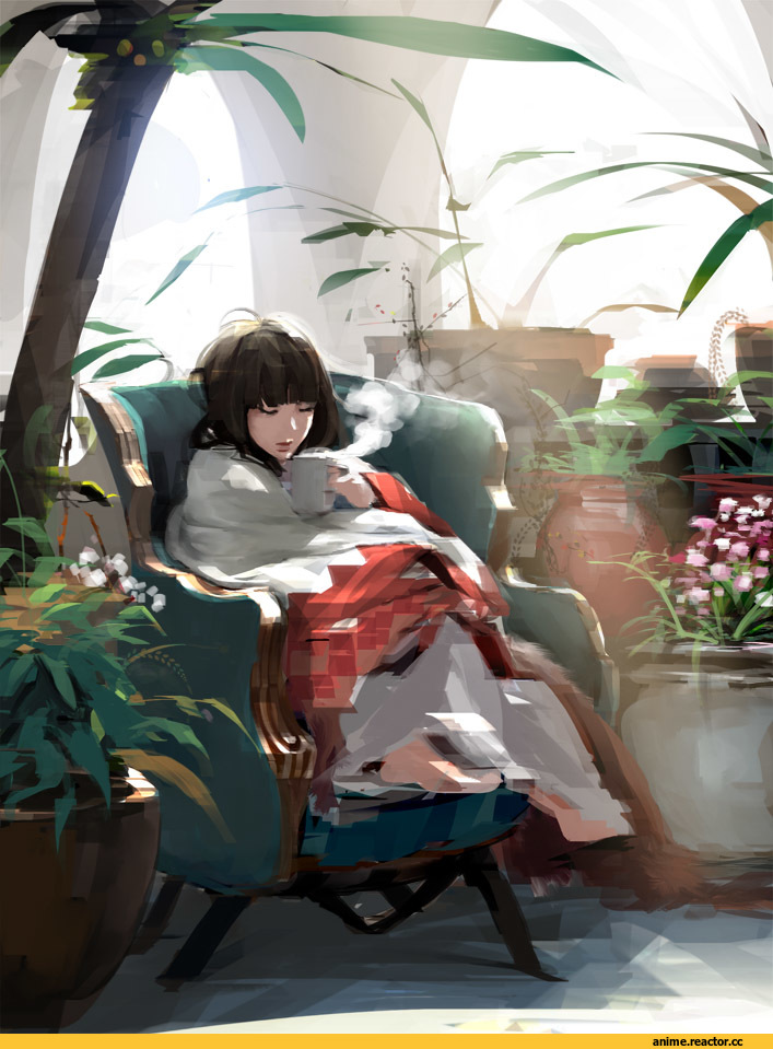 art девушка, красивые картинки, tea, art, Anime