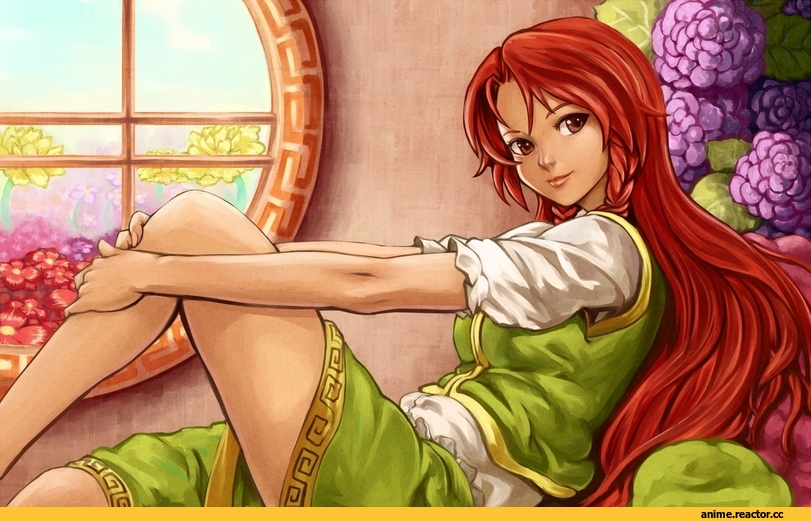 art, красивые картинки, барышня, art барышня, Hong Meiling, Touhou Project, Anime