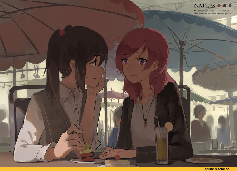 Idolmaster, art девушка, красивые картинки, cafe, Anime Art, Nishikino Maki, Love Live!, Yazawa Nico, удалённое, Anime