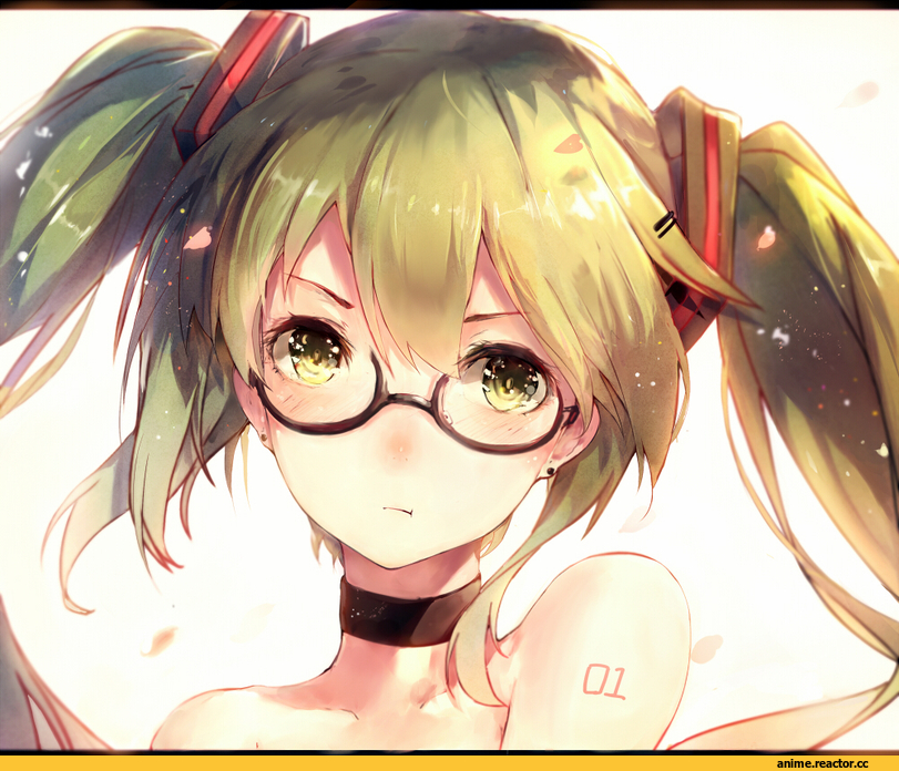 Vocaloid, Hatsune Miku, Glasses, art девушка, красивые картинки, мило, удалённое, Anime
