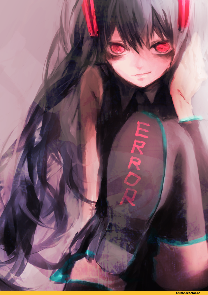 Hatsune Miku, Anime Art, error, art девушка, красивые картинки, красивая девушка, long hair, Ochiya, smile, sketch, Anime, art, Vocaloid