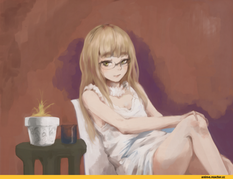 art девушка, красивые картинки, Anime Original, Anime Art, Glasses, милота, милашка, милаха, милая девушка, Megane, Anime, sundres, профиль, dress