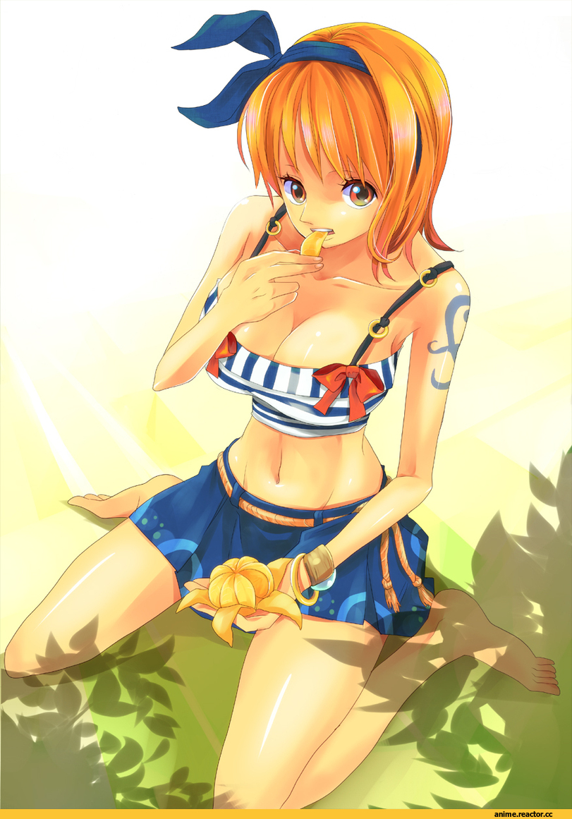 Anime Art, One Piece, Nami (One Piece), Мандарин, art барышня, красивые картинки, Anime