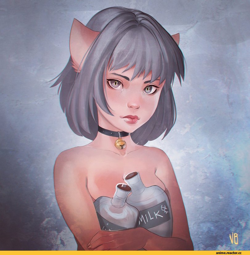 арт барышня, красивые картинки, neko, Animal Ears, vagab0nda, Anime