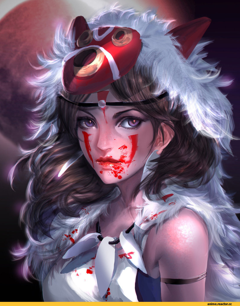 Mononoke Hime, Миядзаки, Sangrde, Anime Art, art барышня, красивые картинки, Anime