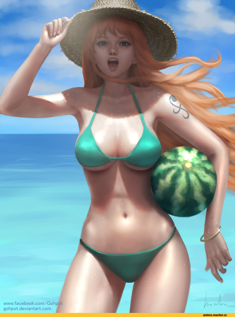 Gohpot, Anime Art, art барышня, красивые картинки, One Piece, Nami (One Piece), Anime