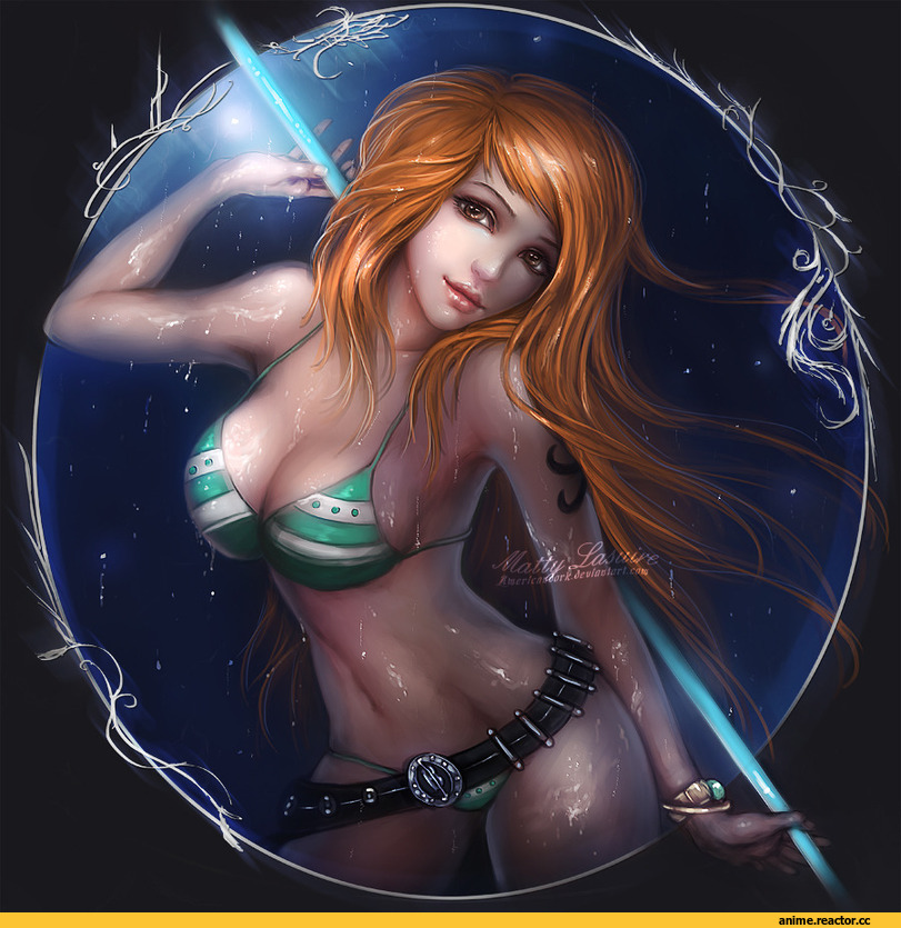 Nami (One Piece), One Piece, Anime Art, art барышня, красивые картинки, AmericanDork, Anime