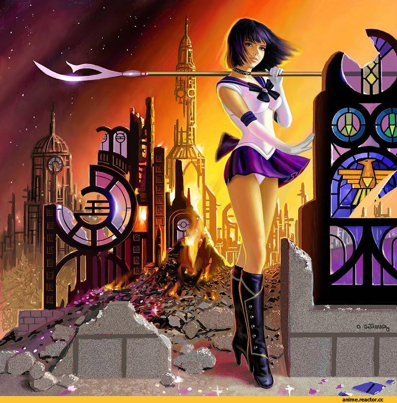 art, красивые картинки, арт барышня, Alan Gutierrez, sailor moon, Bishoujo Senshi Sailor Moon, Sailor Saturn, Anime