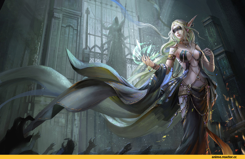 Pixiv Fantasia, Anime Art, narcolepsy-1900, арт барышня, красивые картинки, Эльфийка, Anime