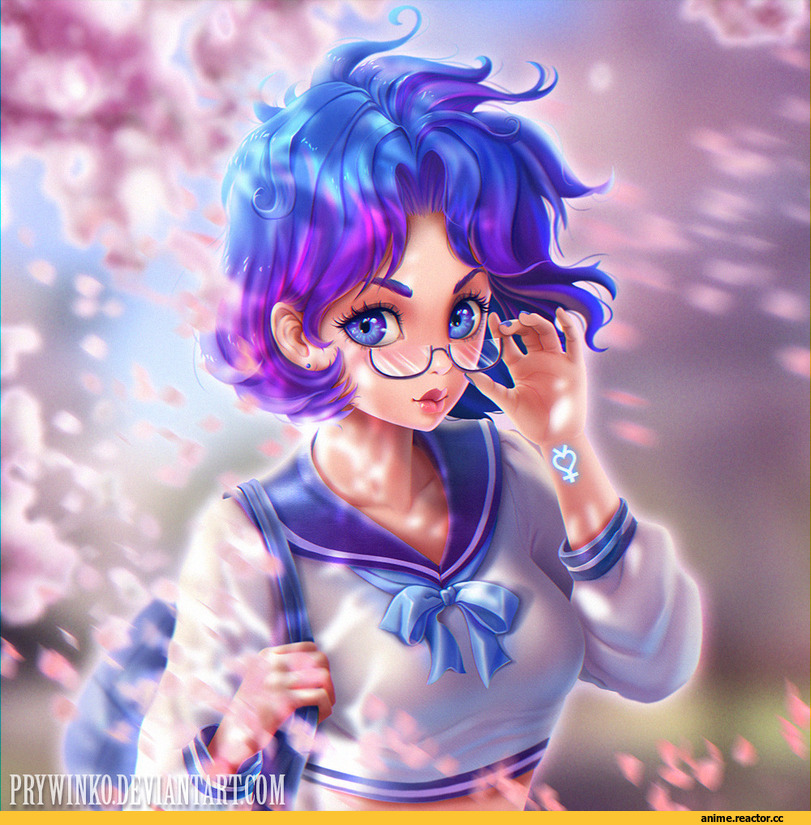 арт девушка, красивые картинки, sailor mercury, Bishoujo Senshi Sailor Moon, Prywinko, Anime
