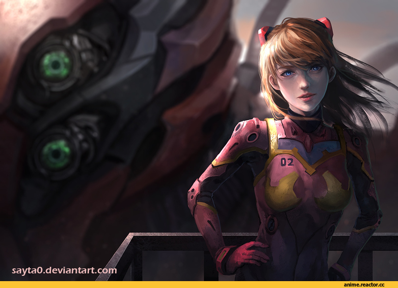 арт девушка, красивые картинки, Asuka Langley, Evangelion, sayta0, Anime