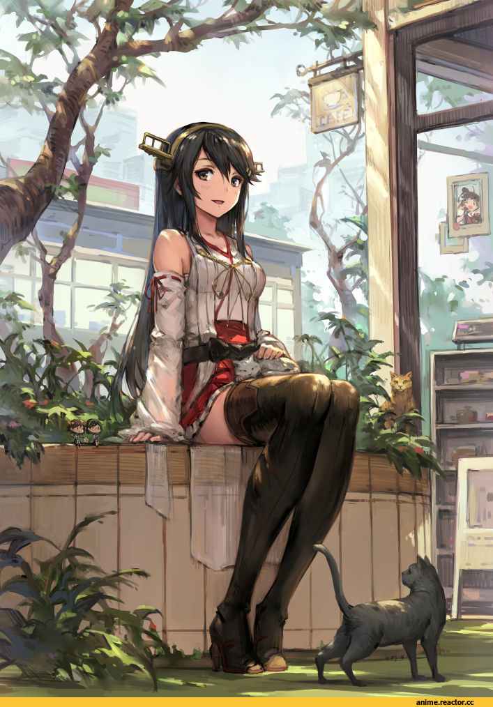 арт девушка, красивые картинки, Haruna (Kantai Collection), Kantai Collection, удалённое, Anime