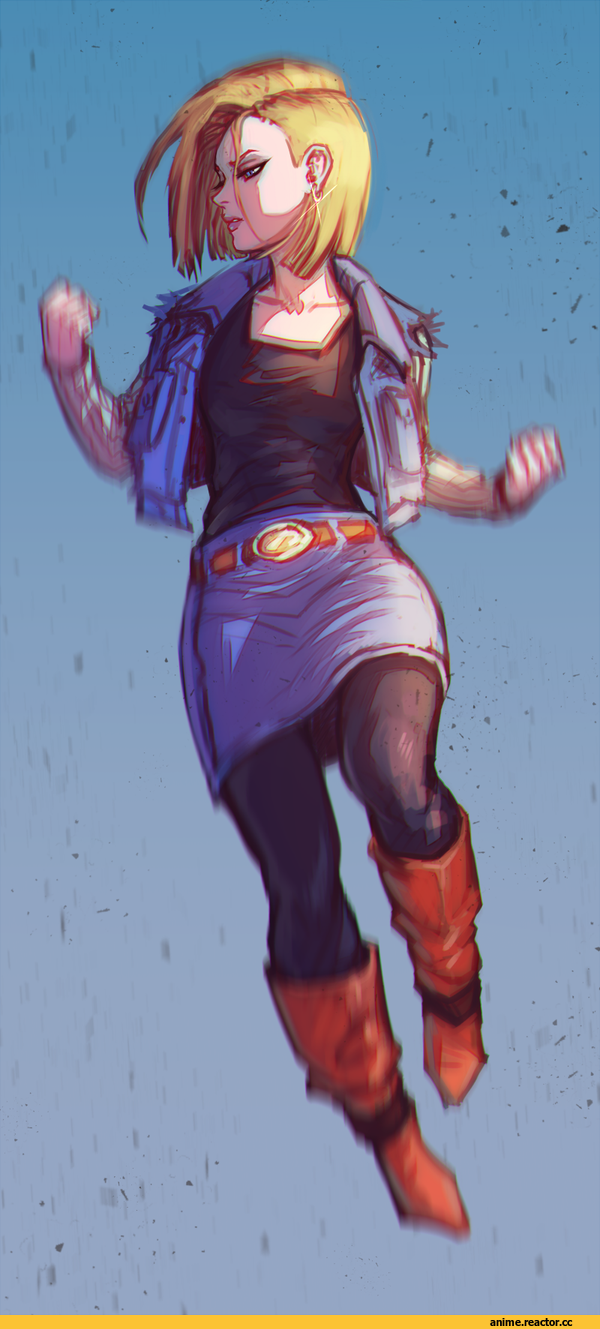 арт девушка, красивые картинки, art, moni158, Dragon Ball, Android 18, Anime