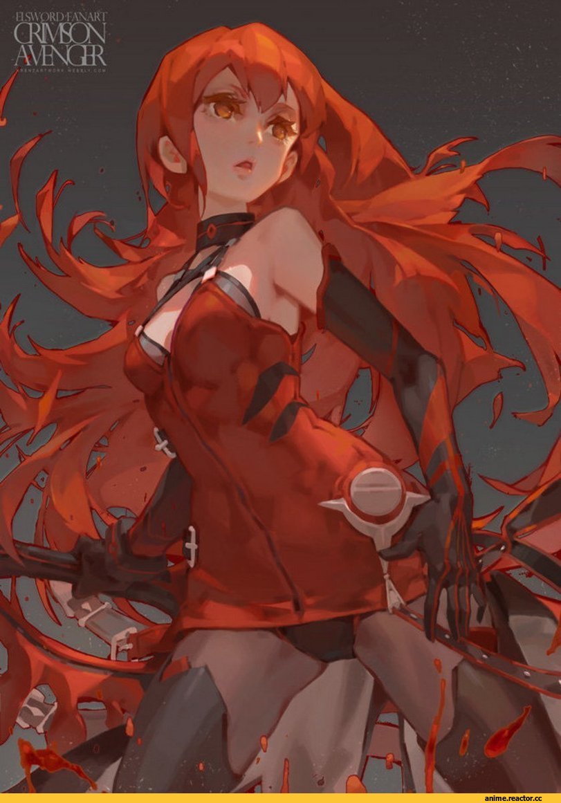 Игровой арт, Игры, Elsword, crimson avenger, девушка art, Krenz Cushart, Anime