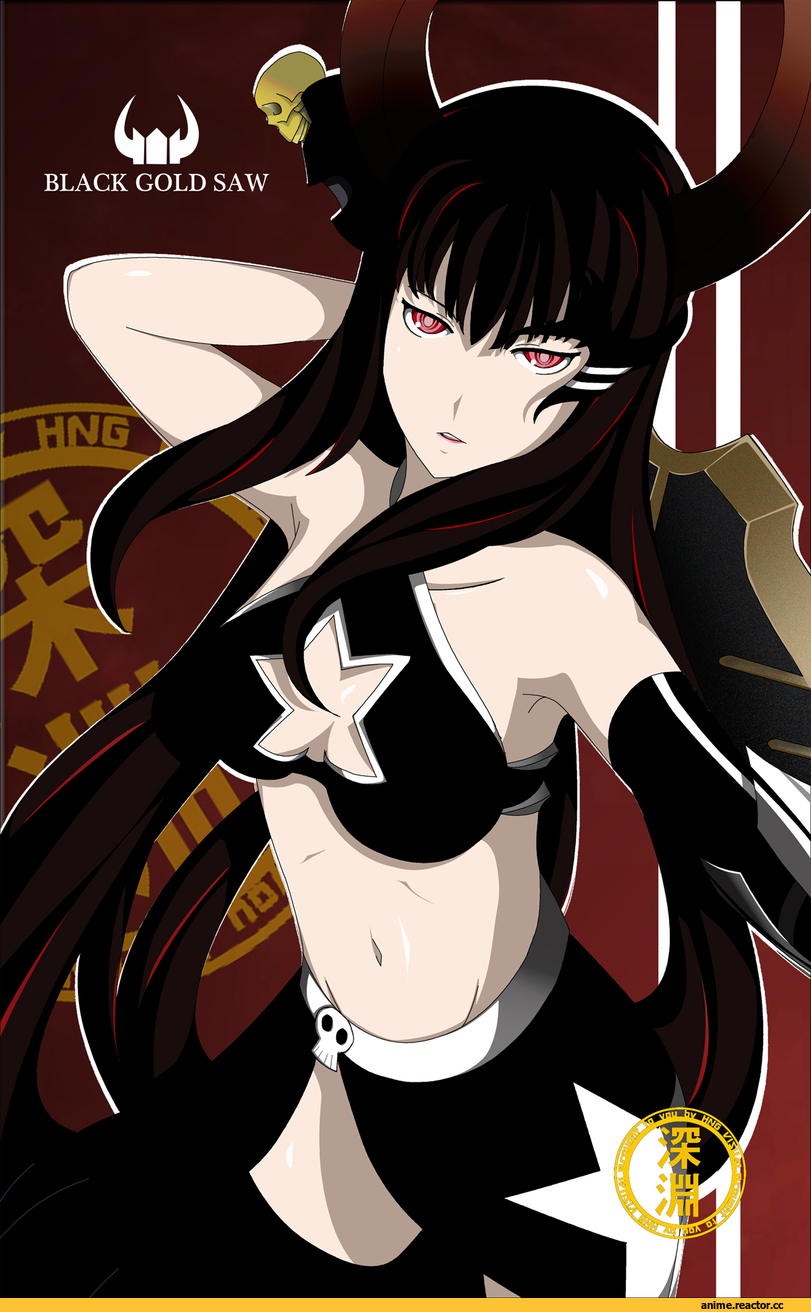 Black Gold Saw, Black Rock Shooter, Vocaloid, art барышня, красивые картинки, Anime