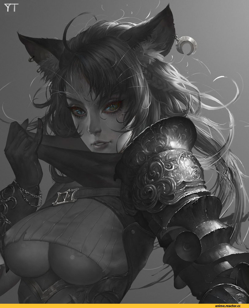 арт барышня, красивые картинки, neko, Animal Ears, Anime