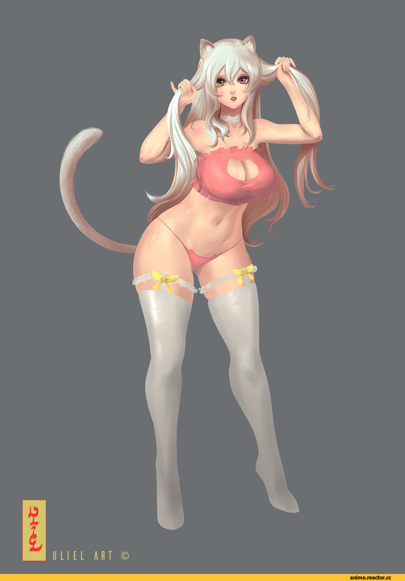 art барышня, красивые картинки, Cat Keyhole Bra, Anime Ero, Anime Ears, UlielArt, Anime Ero Pantsu, Anime