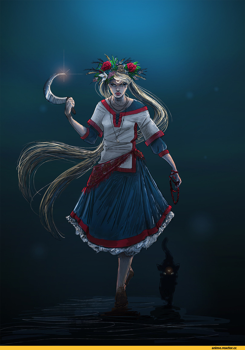 Odrobinka, славянка, sailor moon, Bishoujo Senshi Sailor Moon, art барышня, красивые картинки, Luna (Sailor Moon), Anime