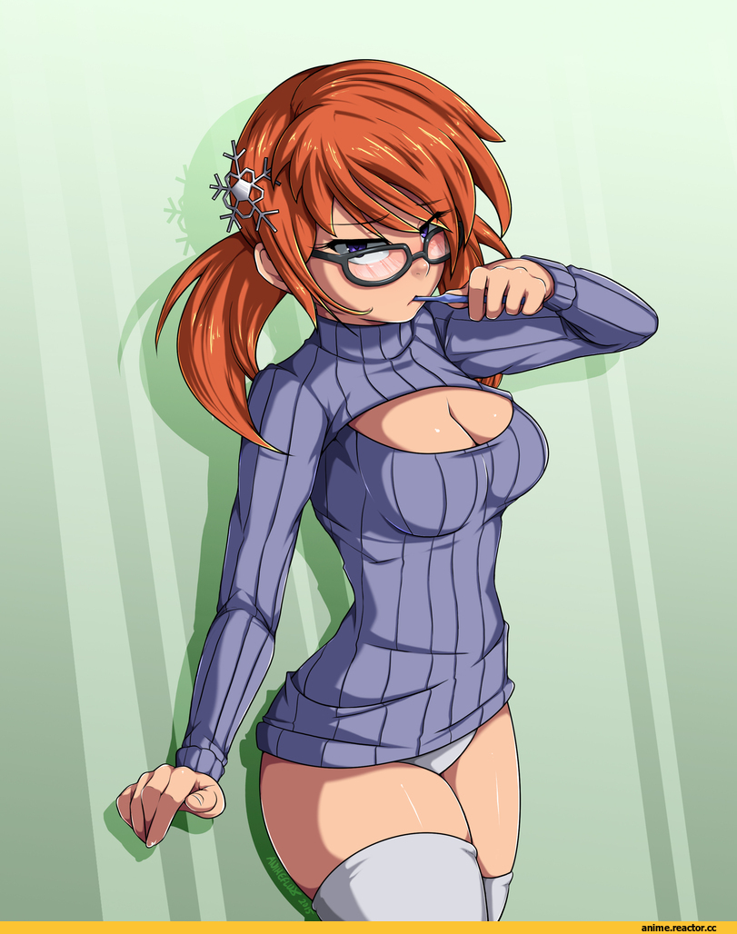 AnimeFlux, artist, art барышня, красивые картинки, Open-Chest Sweater, Anime