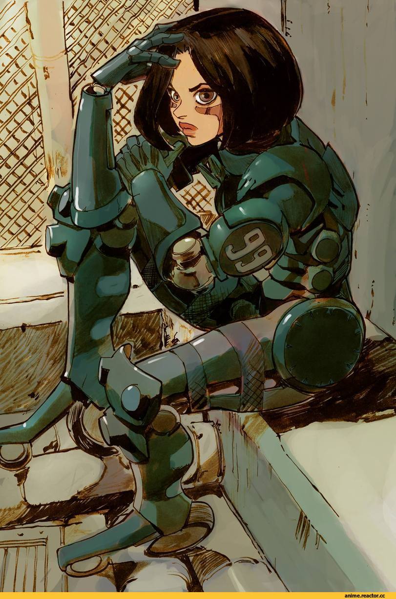 joel27, artist, art барышня, красивые картинки, cyberpunk, Battle Angel Alita, Anime OldSchool, Anime