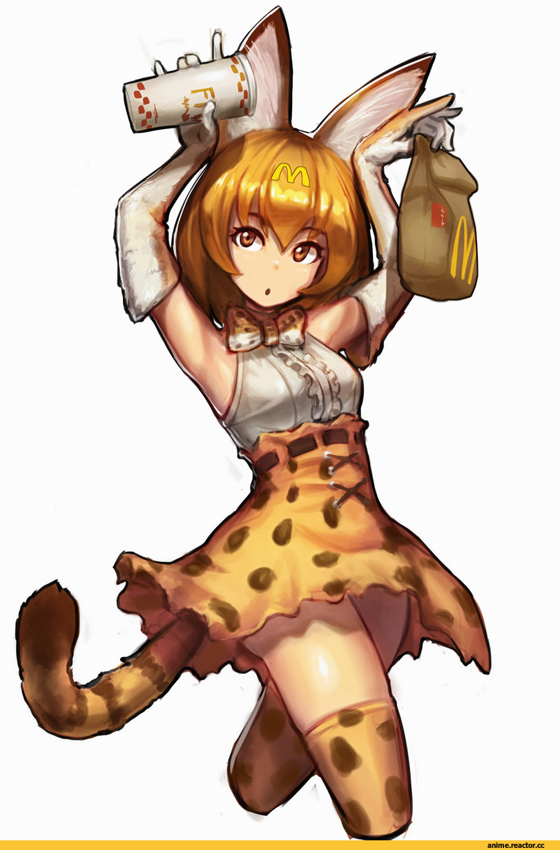 art барышня, красивые картинки, Jungon Kim, art, Serval (Kemono Friends), Kemono Friends, neko, Animal Ears, Anime