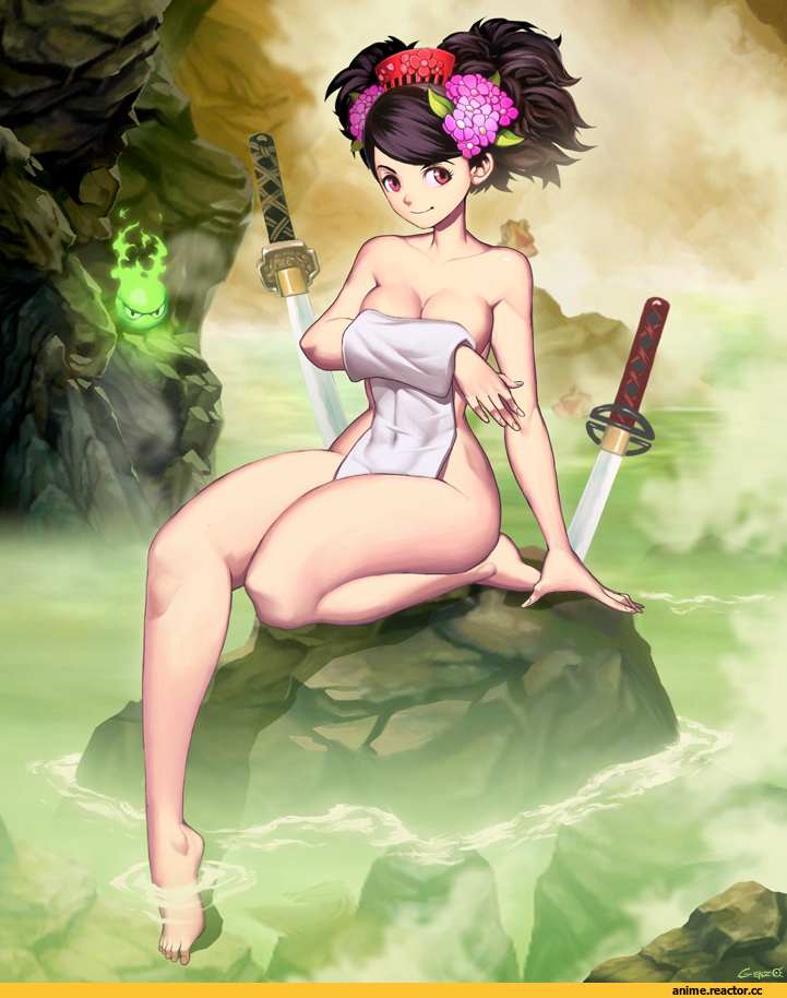 Genzoman, artist, art барышня, красивые картинки, art, oboro muramasa, momohime, Muramasa the Demon Blade, Anime Art, Anime