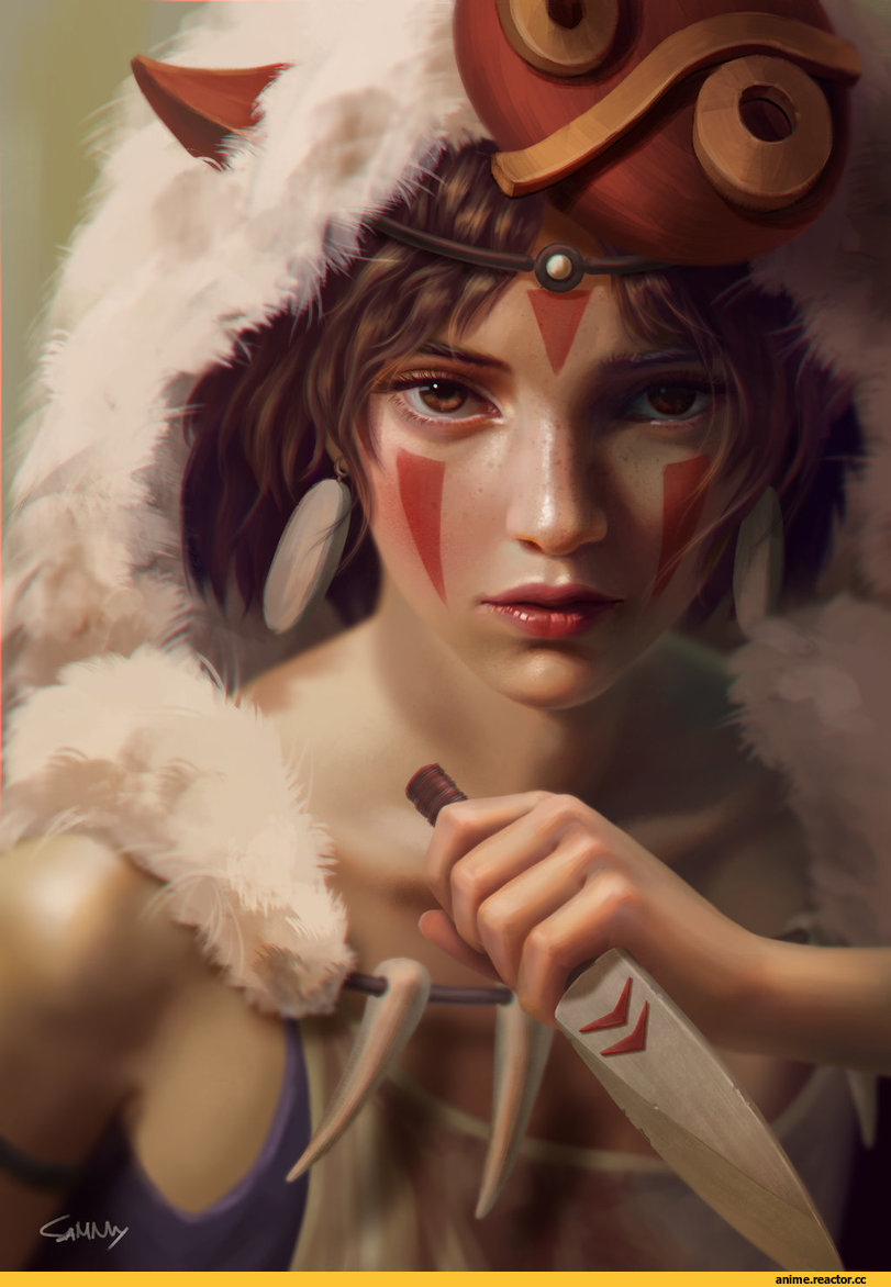 Robusta-Mania, Mononokehime, art барышня, красивые картинки, princess mononoke, Миядзаки, Anime