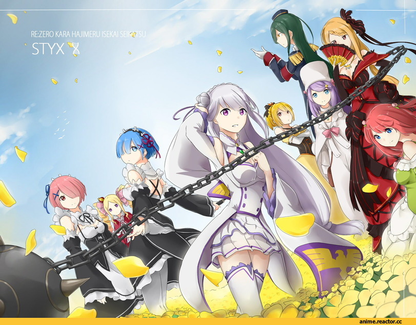 Re Zero Kara Hajimeru Isekai Seikatsu, Emilia (re zero), Rem (re zero), Ram (Re Zero), Felt (re zero), Beatrice (Re Zero), Priscilla Bariel, Anastasia Hoshin, Crusch Karsten, Theresia van Astrea, Anime