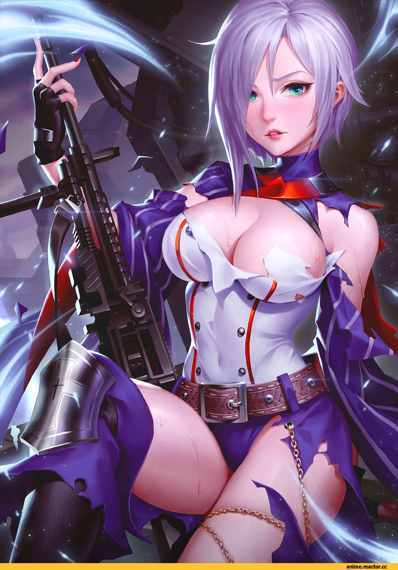 leaf98k, art девушка, красивые картинки, art, девушка с оружием, Girls Frontline, MG5 (Girls Frontline), Anime