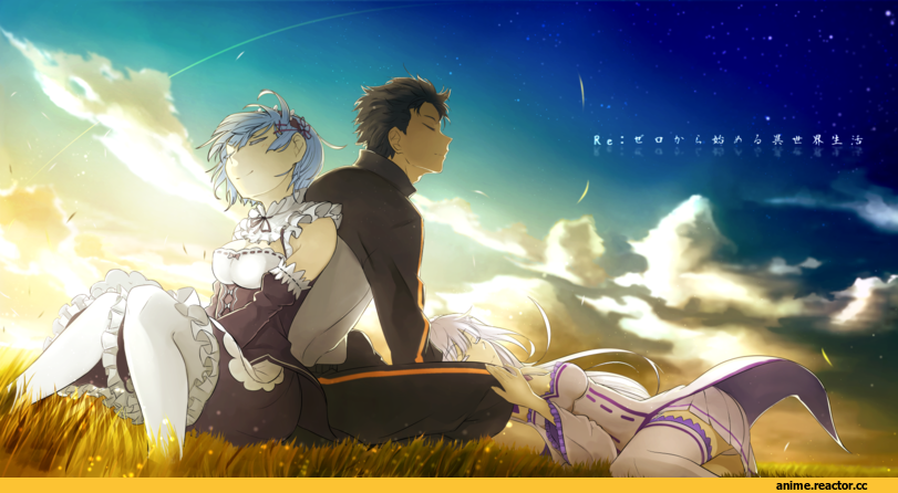 Re Zero Kara Hajimeru Isekai Seikatsu, Rem (re zero), Natsuki Subaru, Emilia (re zero), Anime