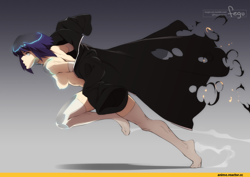 mugis-pie, artist, арт барышня, красивые картинки, Motoko Kusanagi, Ghost in the Shell, Кликабельно, Anime