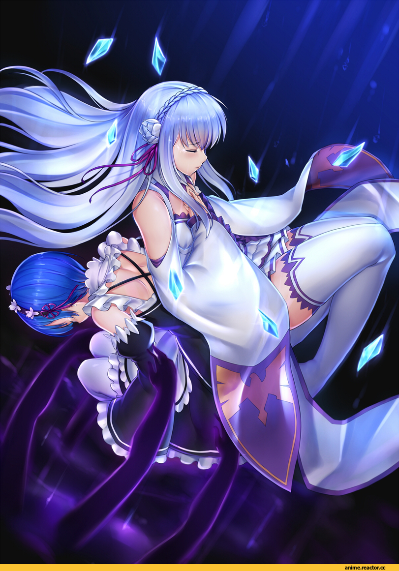 Emilia (re zero), Re Zero Kara Hajimeru Isekai Seikatsu, Rem (re zero), pak ce, Anime