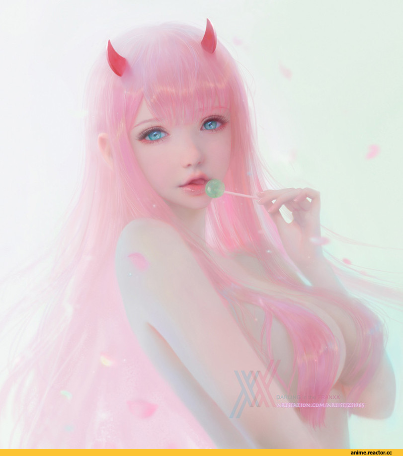 Ruoxin Zhang, art барышня, art, 02(ZERO TWO), Zero Two (Darling in the Franxx), Darling In The Franxx, удалённое, Anime