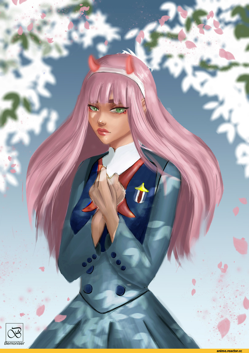 Zero Two (Darling in the Franxx), Darling In The Franxx, art девушка, art, удалённое, Anime