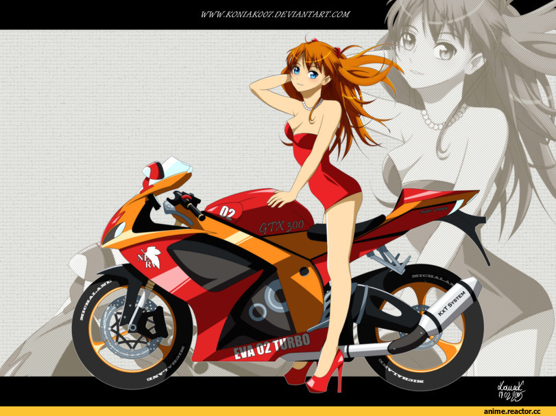 Asuka Langley, Evangelion, art девушка, art, Moto, Anime