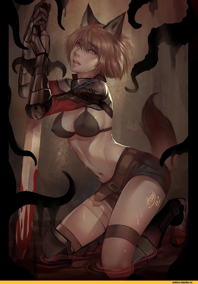 art, арт девушка, Fantasy, девушки с ушками, Jaturong Asdj, artist, Anime