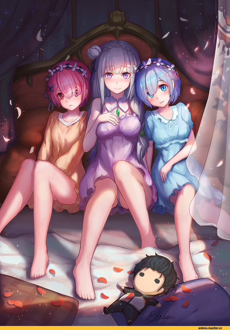 qblade, Emilia (re zero), Re Zero Kara Hajimeru Isekai Seikatsu, Rem (re zero), Ram (Re Zero), Adult pantsu, Anime Ero, Anime