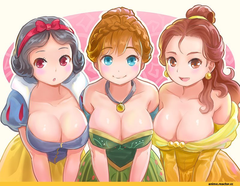 Himeshaga, Snow White (Disney), Snow White and the Seven Dwarfs, Belle, Красавица и чудовище (Дисней), art девушка, art, Мультэротика, Anna (Frozen), Frozen (Disney), Anime, Anime Art, Дисней, Мультфильмы