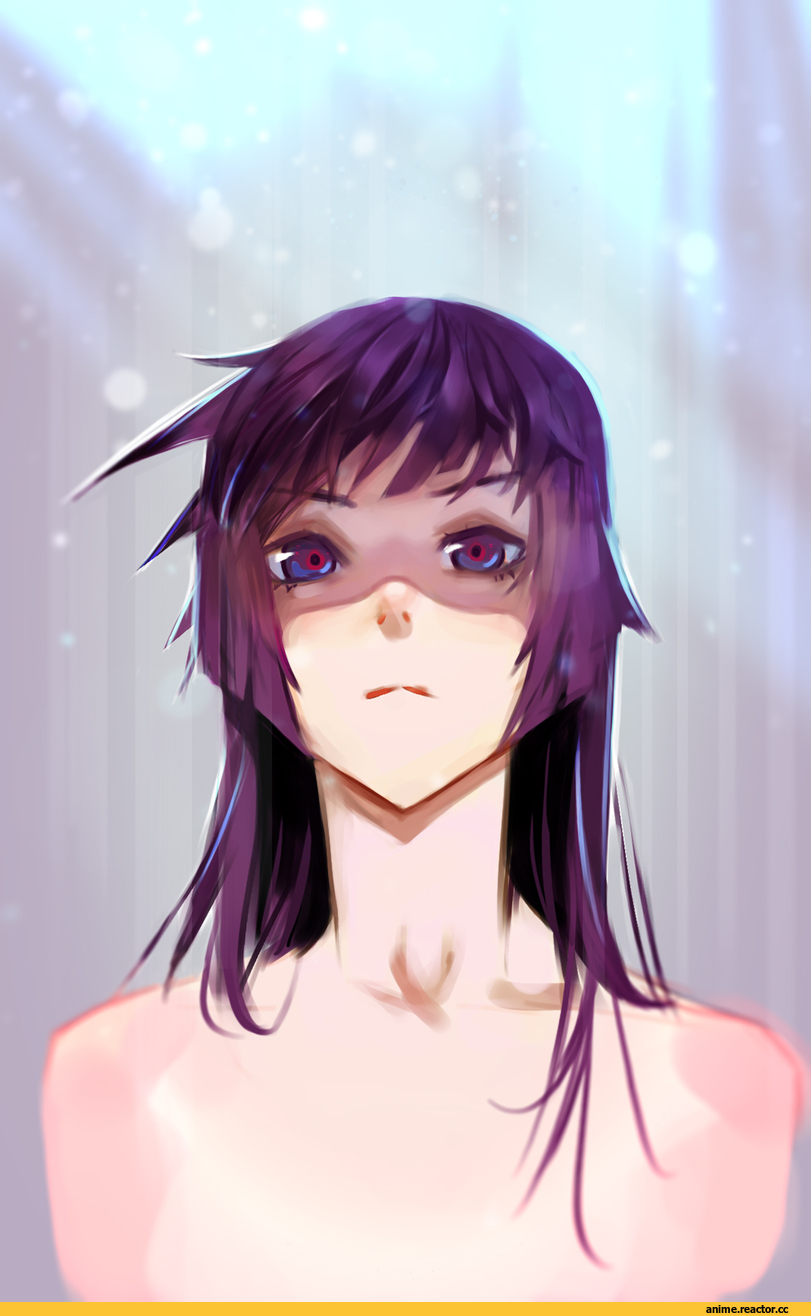 Anime Art, Fan-art, Bakemonogatari, Senjougahara Hitagi, нарисовал сам, арт барышня, art, Арт-клуб, фэндомы, VALVe_man, Anime
