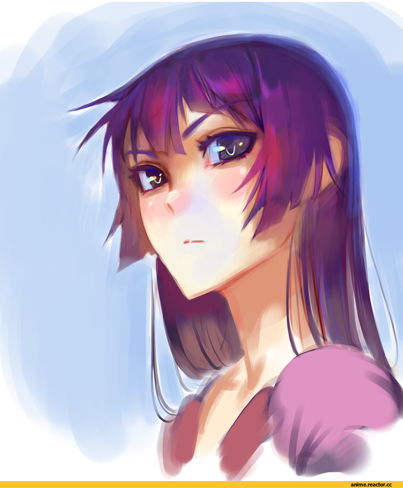 Anime Art, Fan-art, Bakemonogatari, Senjougahara Hitagi, нарисовал сам, арт барышня, Арт-клуб, фэндомы, sketch, VALVe_man, Anime, art