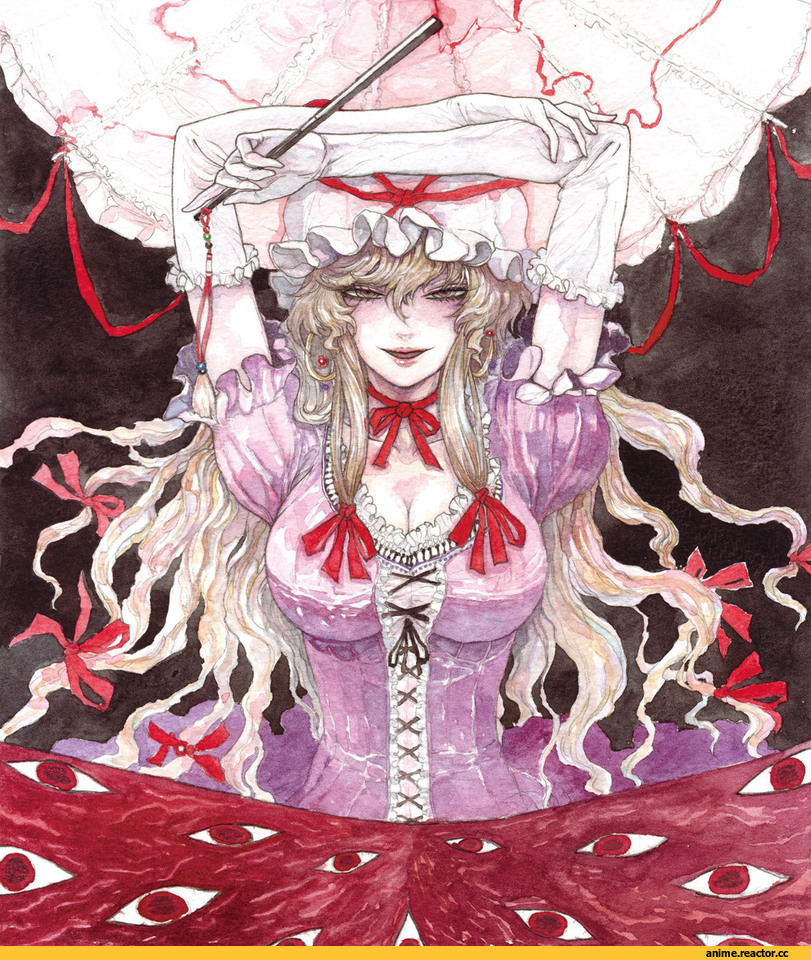 zazenbeat, artist, Touhou Project, Anime Art, Yakumo Yukari, в комментариях ещё, art барышня, art, Anime