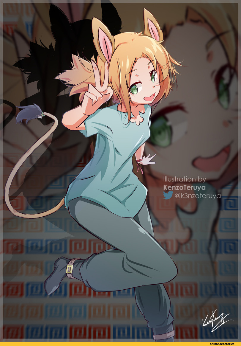Donkey Girl, K3nzoTeruya, арт барышня, art, Anime