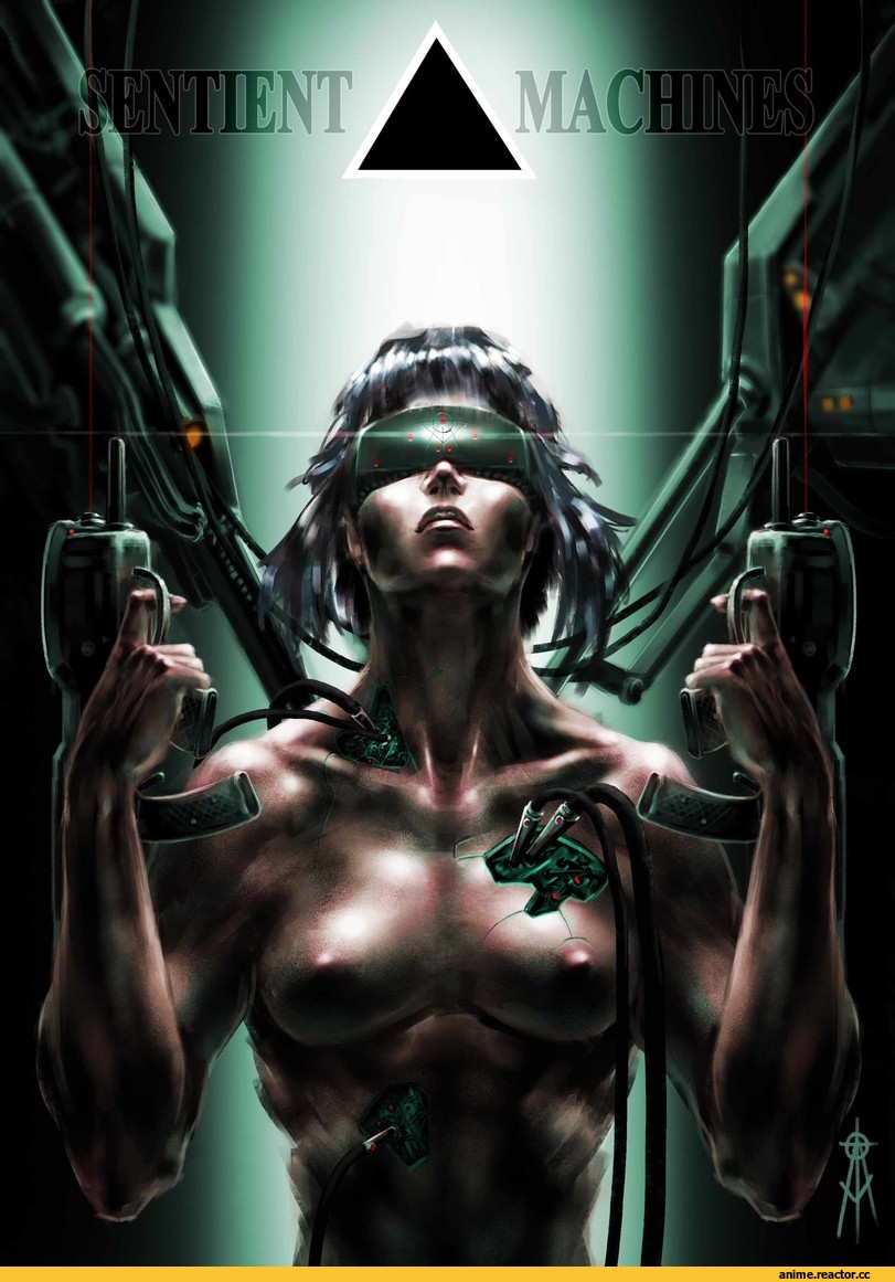 Sci-Fi, art, арт барышня, киберпанк, Atom Cyber, Ghost in the Shell, Anime Ero Oppai, Anime Ero, Kusanagi Motoko, Anime