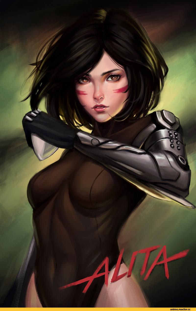 Justblaze, art барышня, art, киберпанк, алита, Battle Angel Alita, Anime OldSchool, повтор, Anime