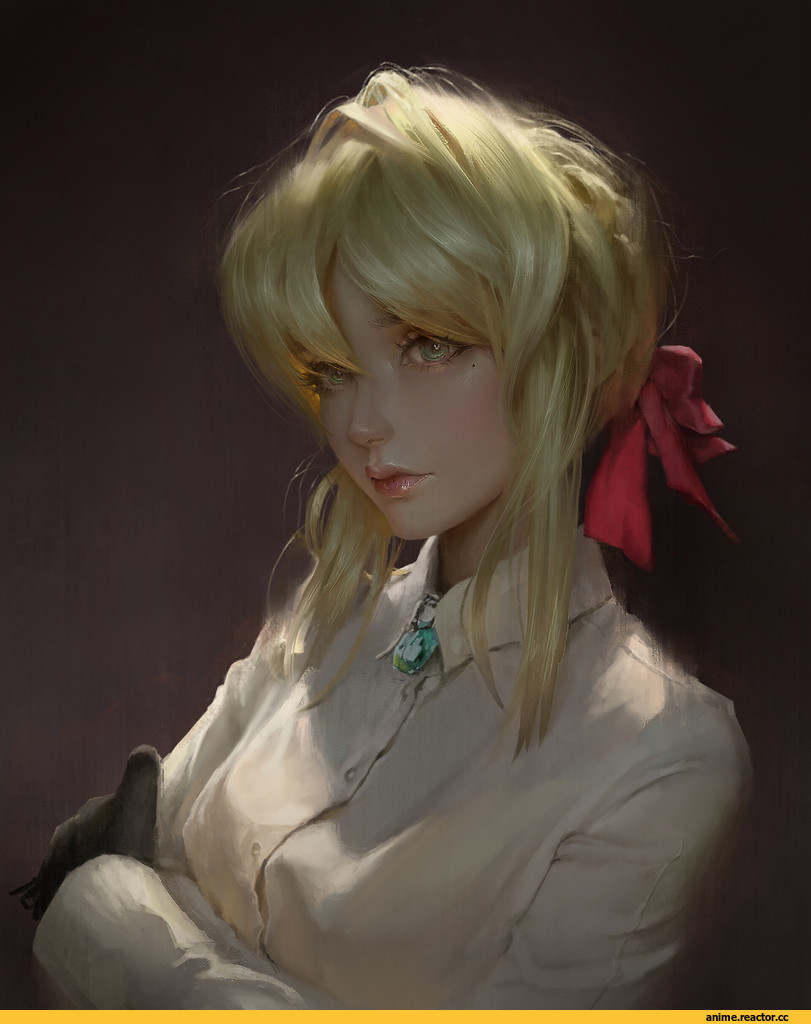 art девушка, art, Ley Bowen, artist, Violet Evergarden (character), Violet Evergarden, Anime