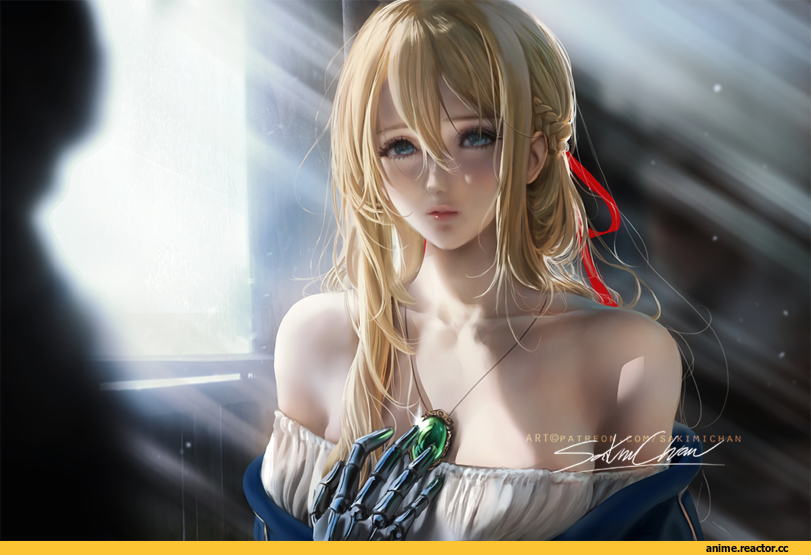 Violet Evergarden (character), Violet Evergarden, Sakimichan, artist, kyoto animation, арт барышня, art, Anime