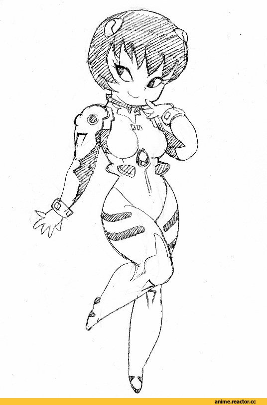 Jucika, art барышня, art, Evangelion, crossover, Anime