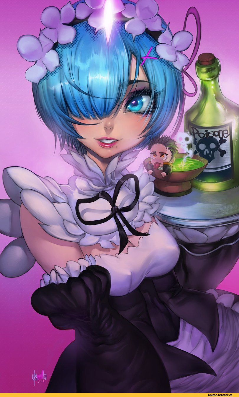 Elsevilla, artist, art барышня, art, Re Zero Kara Hajimeru Isekai Seikatsu, Rem (re zero), Anime Art, Anime Ero, Anime