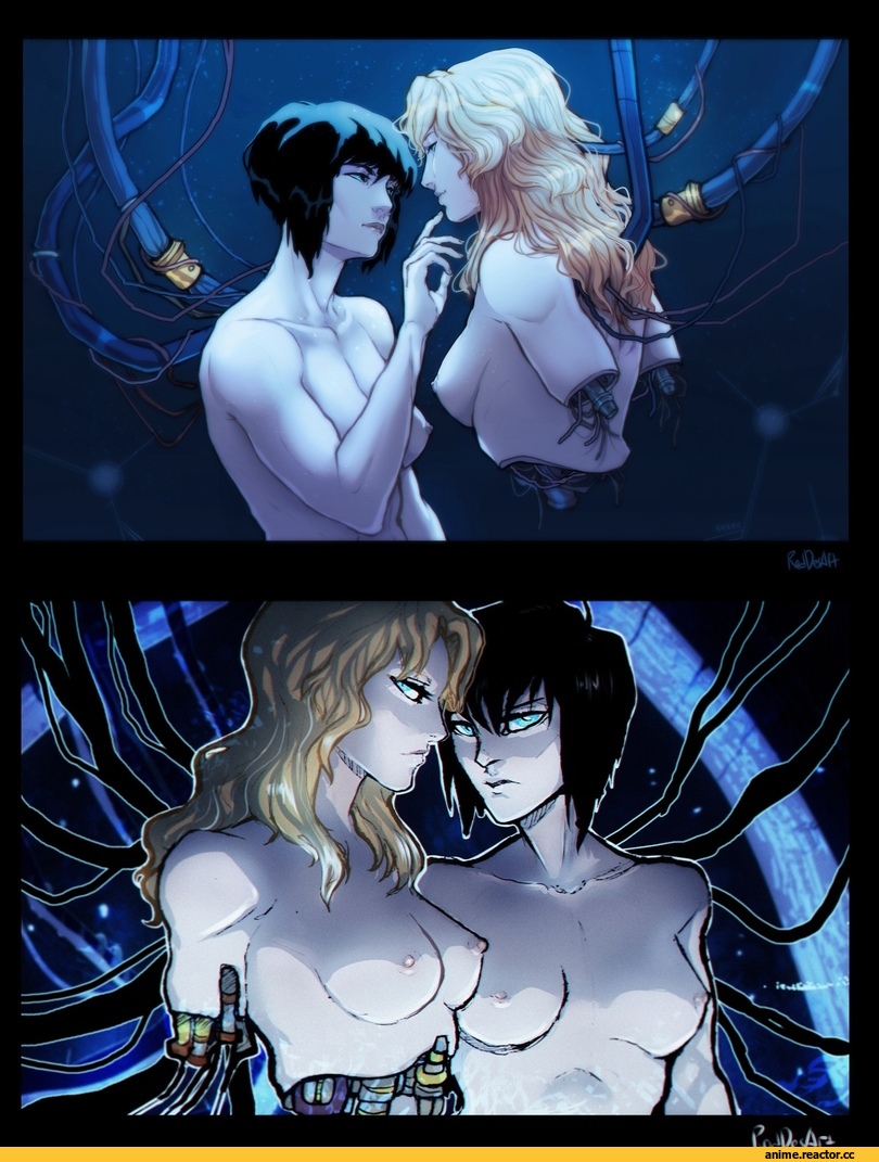 RedDesArt, Motoko Kusanagi, Ghost in the Shell, Oppai, Anime Ero, Sci-Fi, art, арт барышня, киберпанк, фантастика, Anime