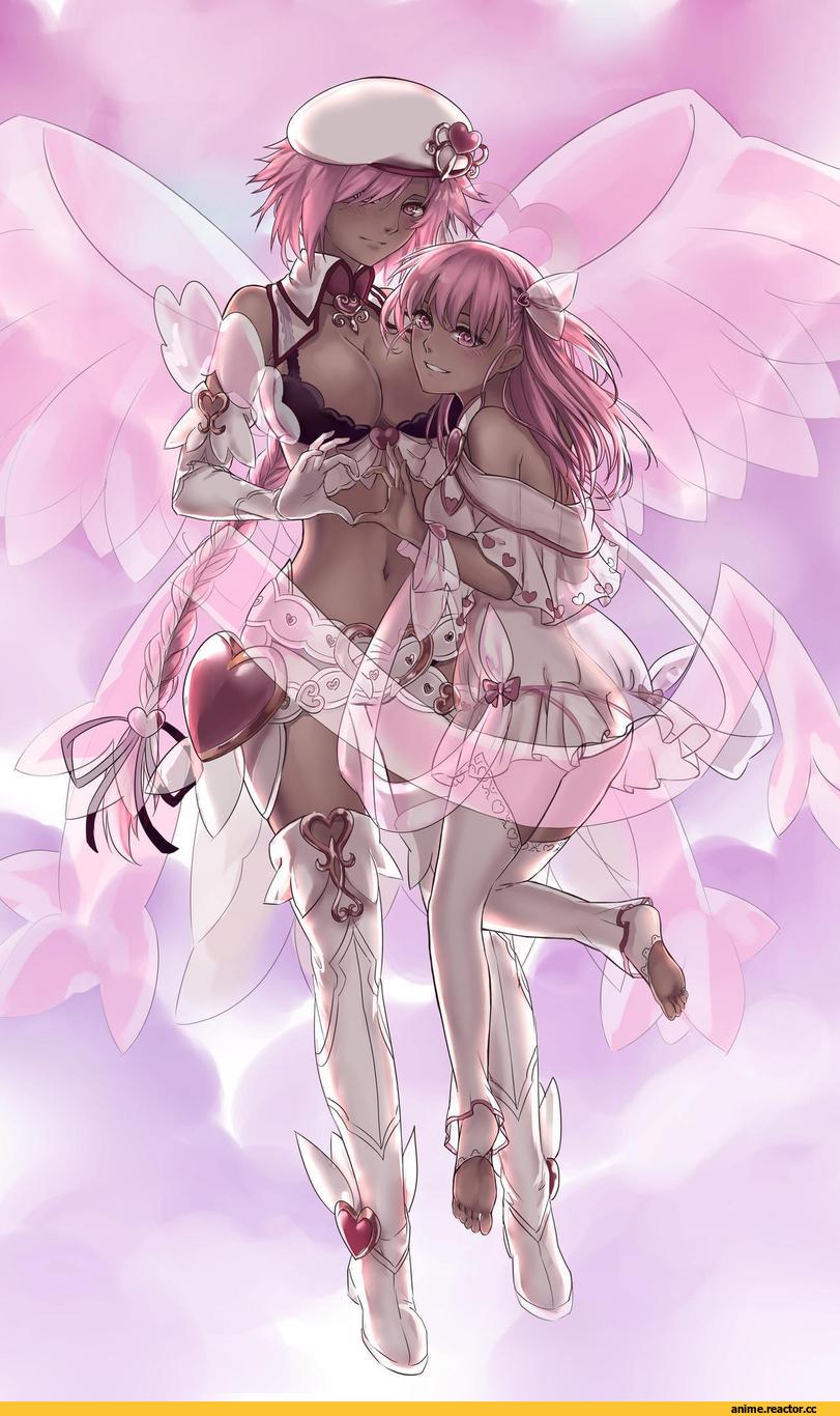 Monster Girl Encyclopedia, Monster Girl (Anime), Cupid (MGE), houri (MGE), Monster Girl, арт барышня, art, Anime